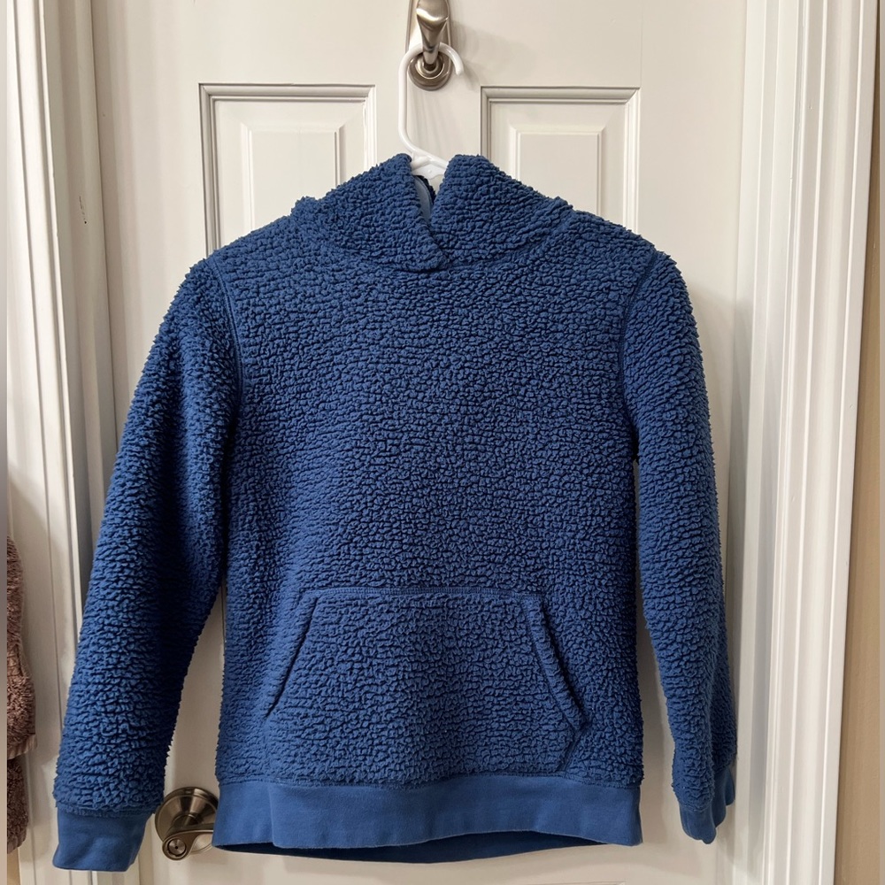 Girls Lands End cozy Sherpa fleece hoodie size 10